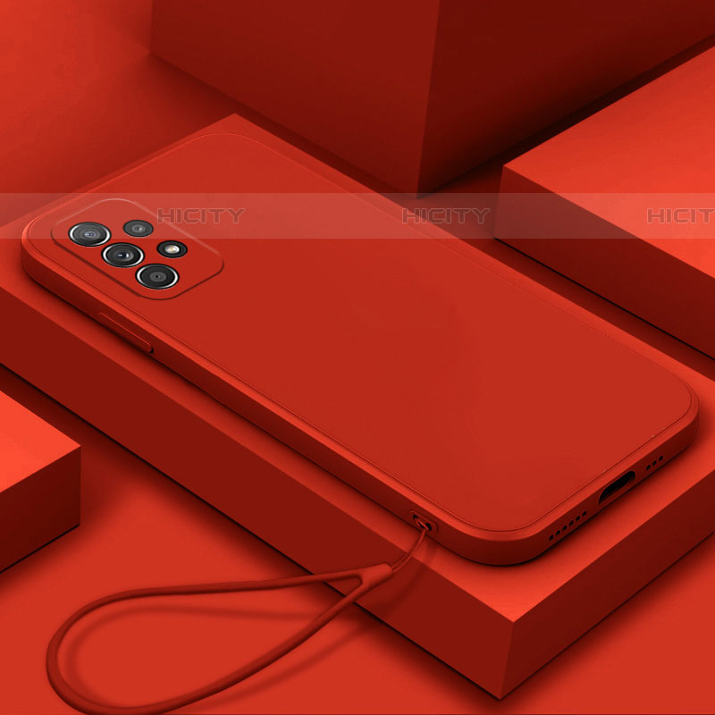 Custodia Silicone Ultra Sottile Morbida 360 Gradi Cover S01 per Samsung Galaxy A52 5G Rosso