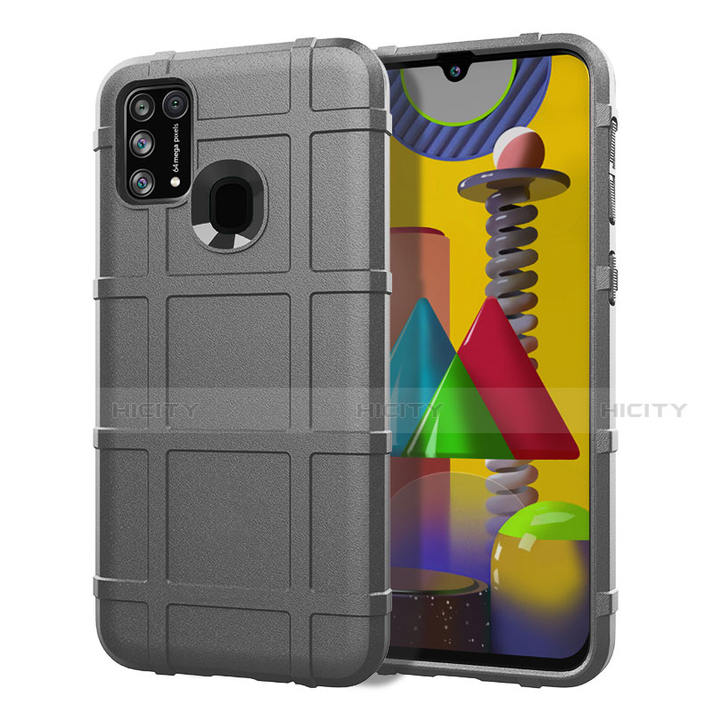 Custodia Silicone Ultra Sottile Morbida 360 Gradi Cover S01 per Samsung Galaxy M31 Prime Edition Argento