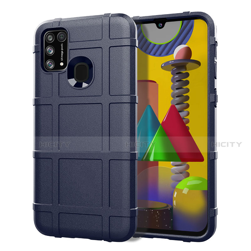 Custodia Silicone Ultra Sottile Morbida 360 Gradi Cover S01 per Samsung Galaxy M31 Prime Edition Blu