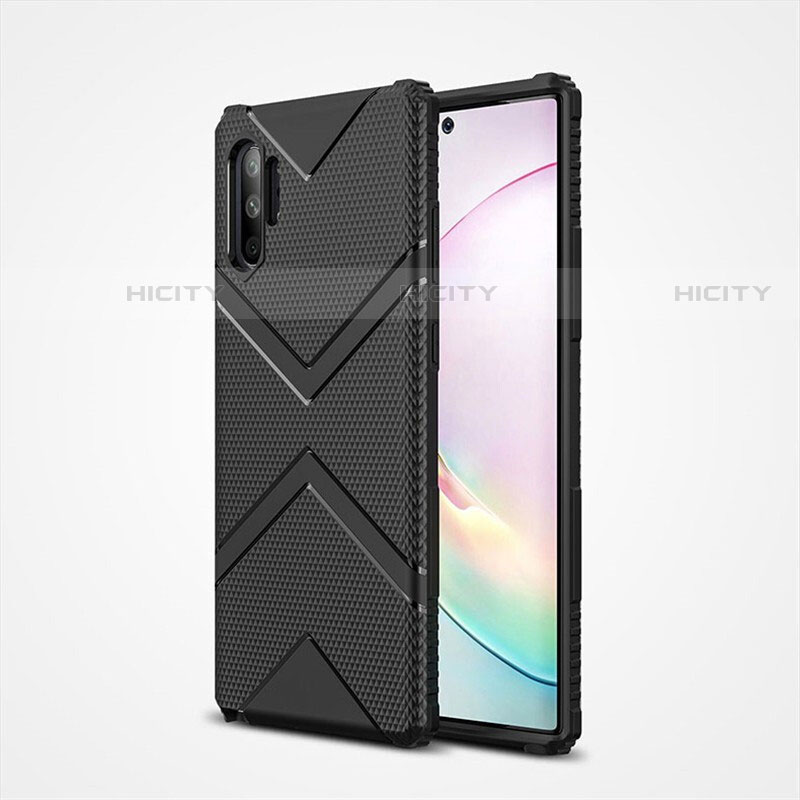 Custodia Silicone Ultra Sottile Morbida 360 Gradi Cover S01 per Samsung Galaxy Note 10 Plus 5G Nero