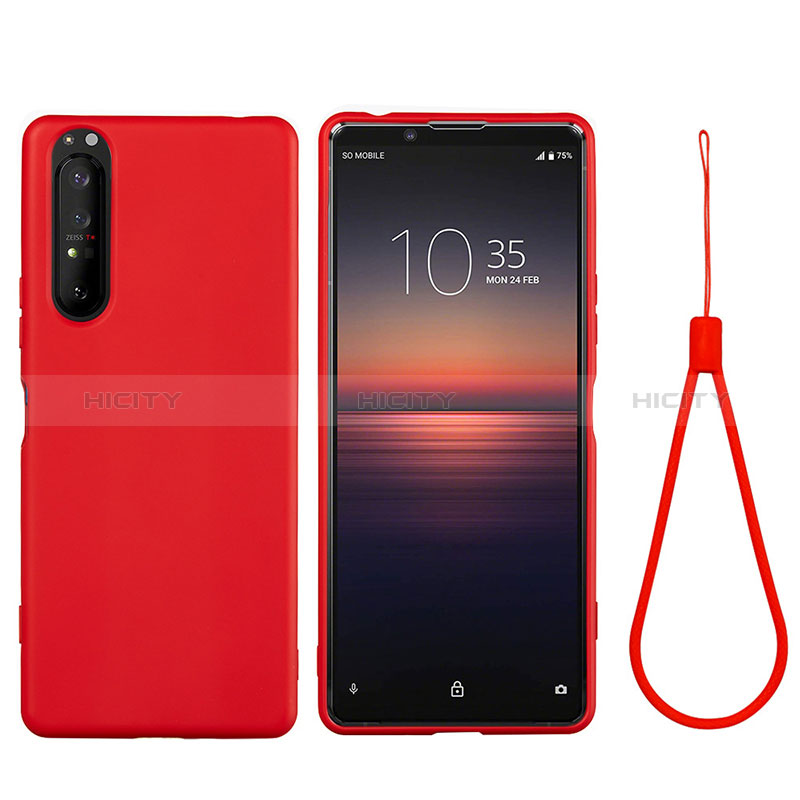 Custodia Silicone Ultra Sottile Morbida 360 Gradi Cover S01 per Sony Xperia 1 II Rosso