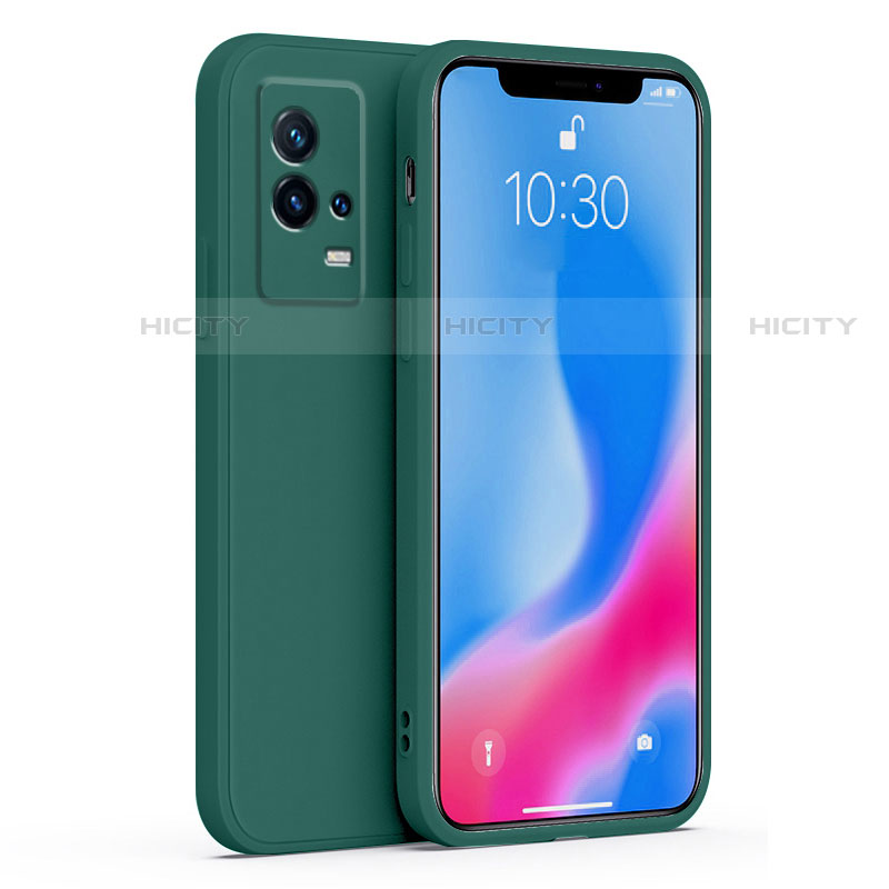 Custodia Silicone Ultra Sottile Morbida 360 Gradi Cover S01 per Vivo iQOO 8 Pro 5G Verde Notte