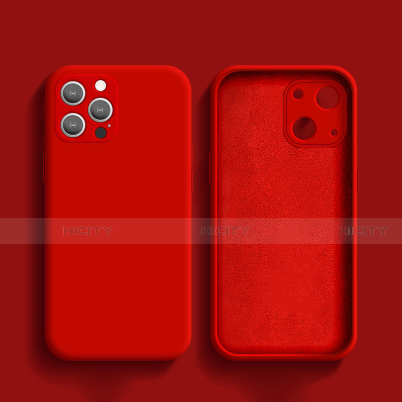 Custodia Silicone Ultra Sottile Morbida 360 Gradi Cover S02 per Apple iPhone 13 Pro Max Rosso