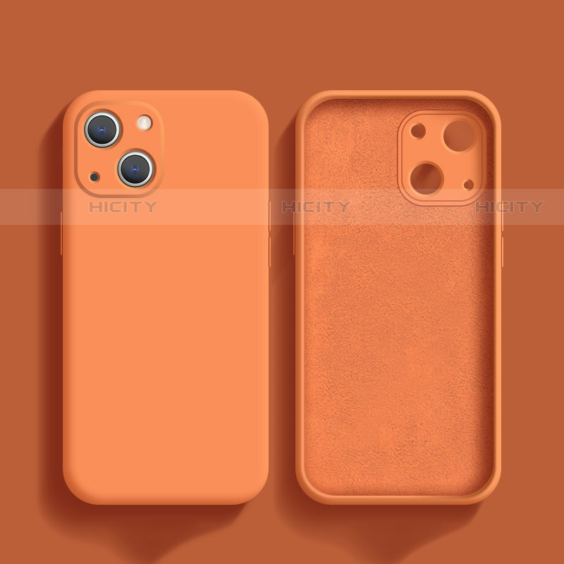 Custodia Silicone Ultra Sottile Morbida 360 Gradi Cover S02 per Apple iPhone 14 Arancione