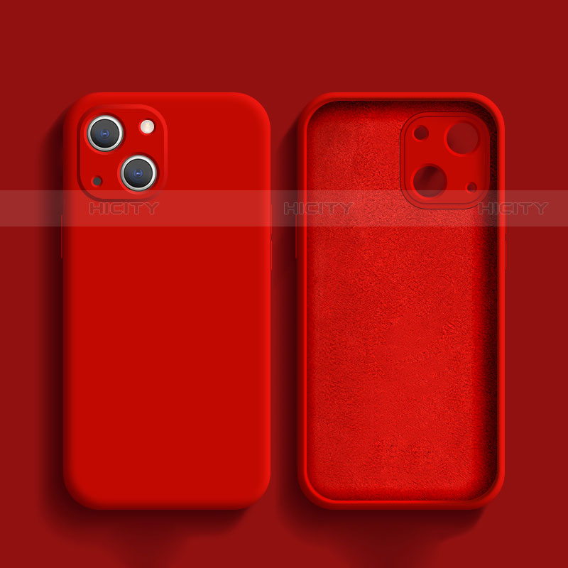 Custodia Silicone Ultra Sottile Morbida 360 Gradi Cover S02 per Apple iPhone 14 Rosso