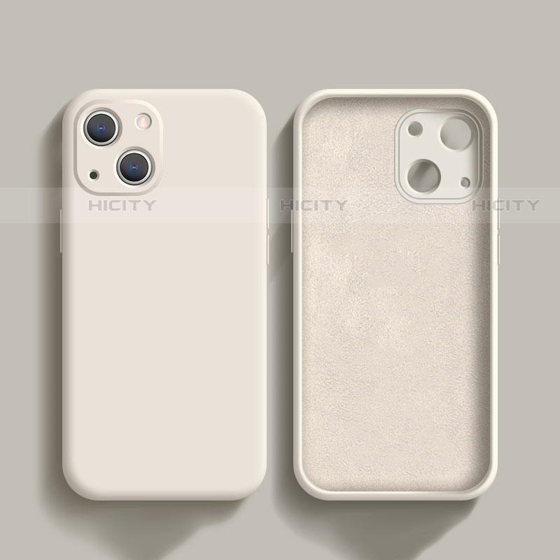 Custodia Silicone Ultra Sottile Morbida 360 Gradi Cover S02 per Apple iPhone 15 Plus Bianco