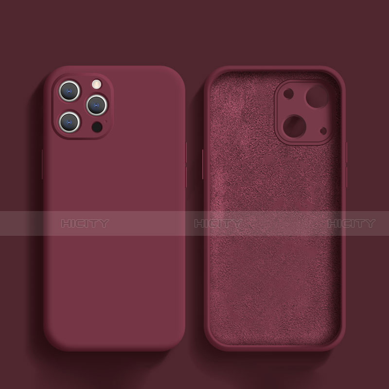 Custodia Silicone Ultra Sottile Morbida 360 Gradi Cover S02 per Apple iPhone 15 Pro Rosso Rosa