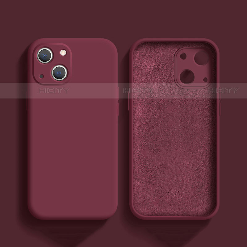 Custodia Silicone Ultra Sottile Morbida 360 Gradi Cover S02 per Apple iPhone 15 Rosso Rosa