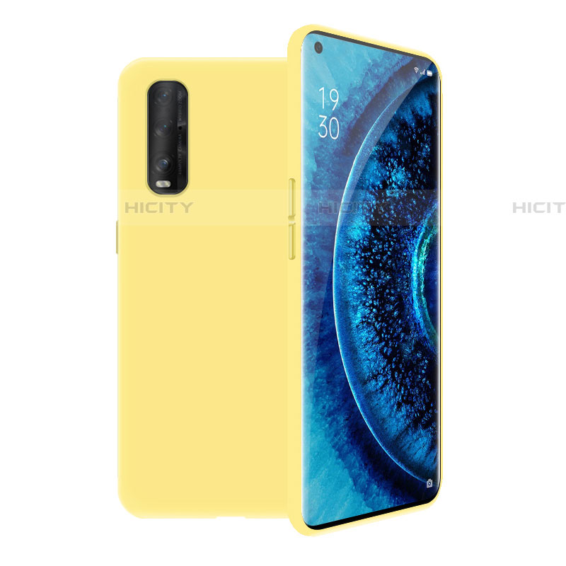 Custodia Silicone Ultra Sottile Morbida 360 Gradi Cover S02 per Oppo Find X2 Giallo