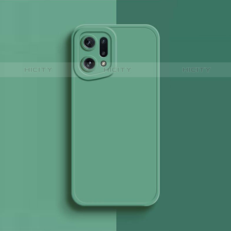 Custodia Silicone Ultra Sottile Morbida 360 Gradi Cover S02 per Oppo Find X5 Pro 5G Verde