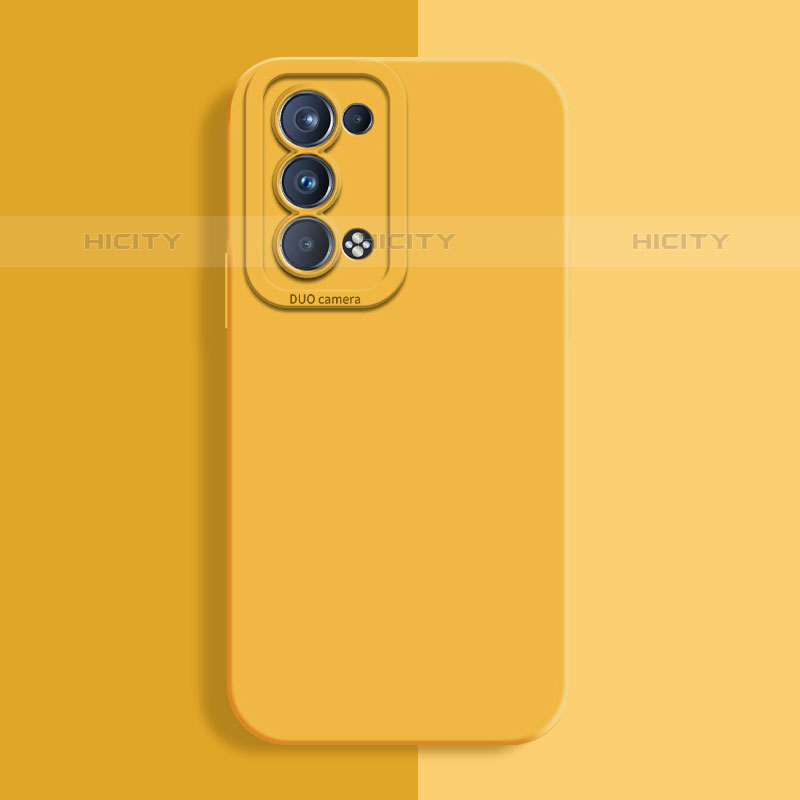 Custodia Silicone Ultra Sottile Morbida 360 Gradi Cover S02 per Oppo Reno6 Pro 5G Giallo