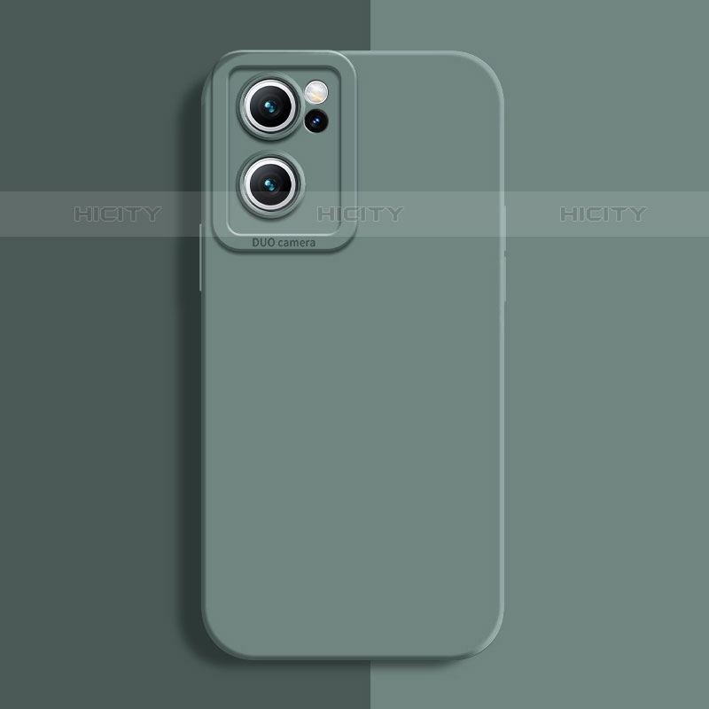 Custodia Silicone Ultra Sottile Morbida 360 Gradi Cover S02 per Oppo Reno7 SE 5G Verde Pastello