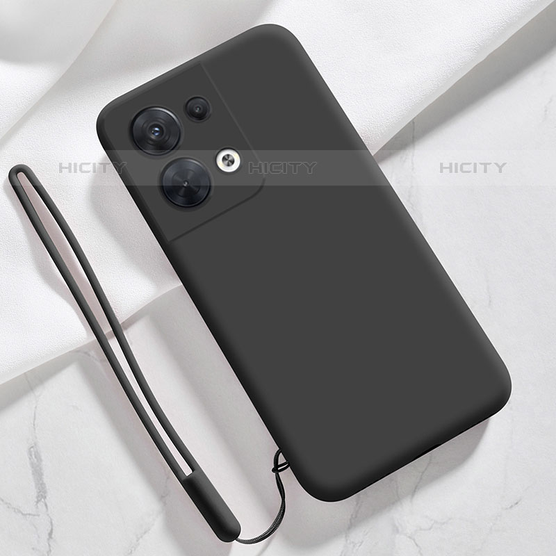 Custodia Silicone Ultra Sottile Morbida 360 Gradi Cover S02 per Oppo Reno8 Pro 5G Nero