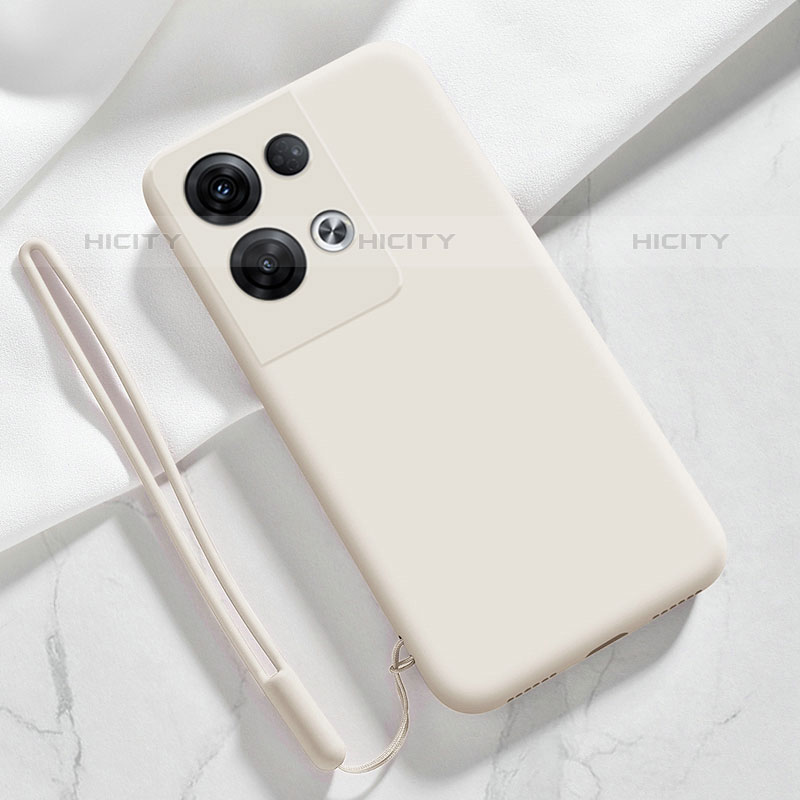 Custodia Silicone Ultra Sottile Morbida 360 Gradi Cover S02 per Oppo Reno8 Pro+ Plus 5G Bianco