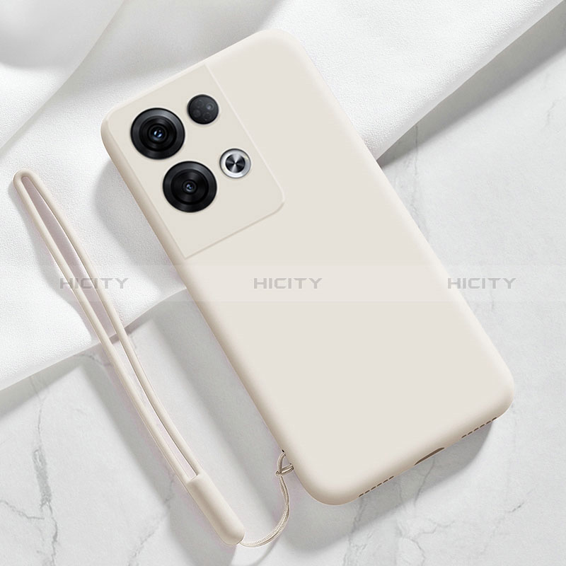 Custodia Silicone Ultra Sottile Morbida 360 Gradi Cover S02 per Oppo Reno9 Pro+ Plus 5G Bianco