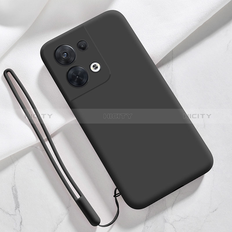 Custodia Silicone Ultra Sottile Morbida 360 Gradi Cover S02 per Oppo Reno9 Pro+ Plus 5G Nero