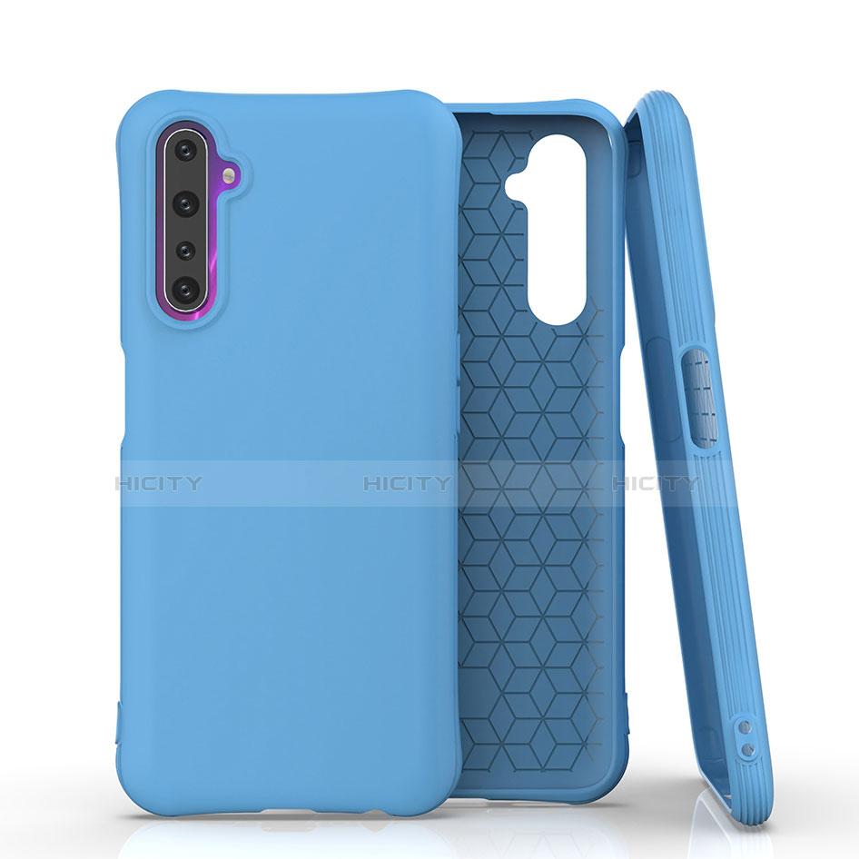 Custodia Silicone Ultra Sottile Morbida 360 Gradi Cover S02 per Realme 6 Pro Cielo Blu