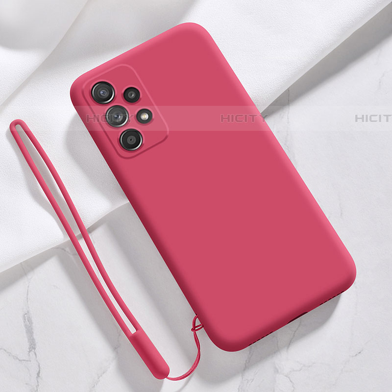 Custodia Silicone Ultra Sottile Morbida 360 Gradi Cover S02 per Samsung Galaxy A52 4G Rosa Caldo