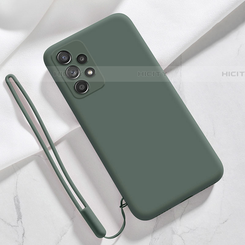 Custodia Silicone Ultra Sottile Morbida 360 Gradi Cover S02 per Samsung Galaxy A52 4G Verde Notte