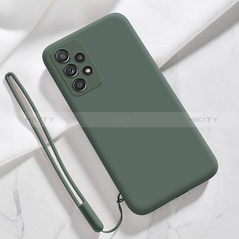 Custodia Silicone Ultra Sottile Morbida 360 Gradi Cover S02 per Samsung Galaxy A52s 5G Verde Notte