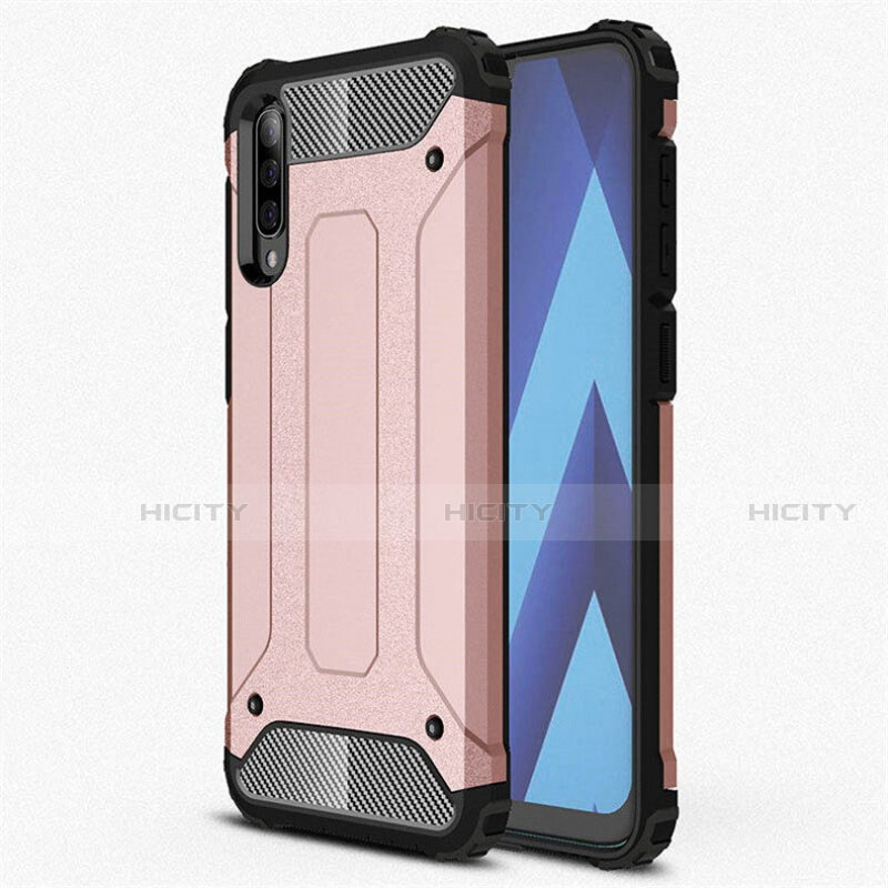 Custodia Silicone Ultra Sottile Morbida 360 Gradi Cover S02 per Samsung Galaxy A70 Oro Rosa