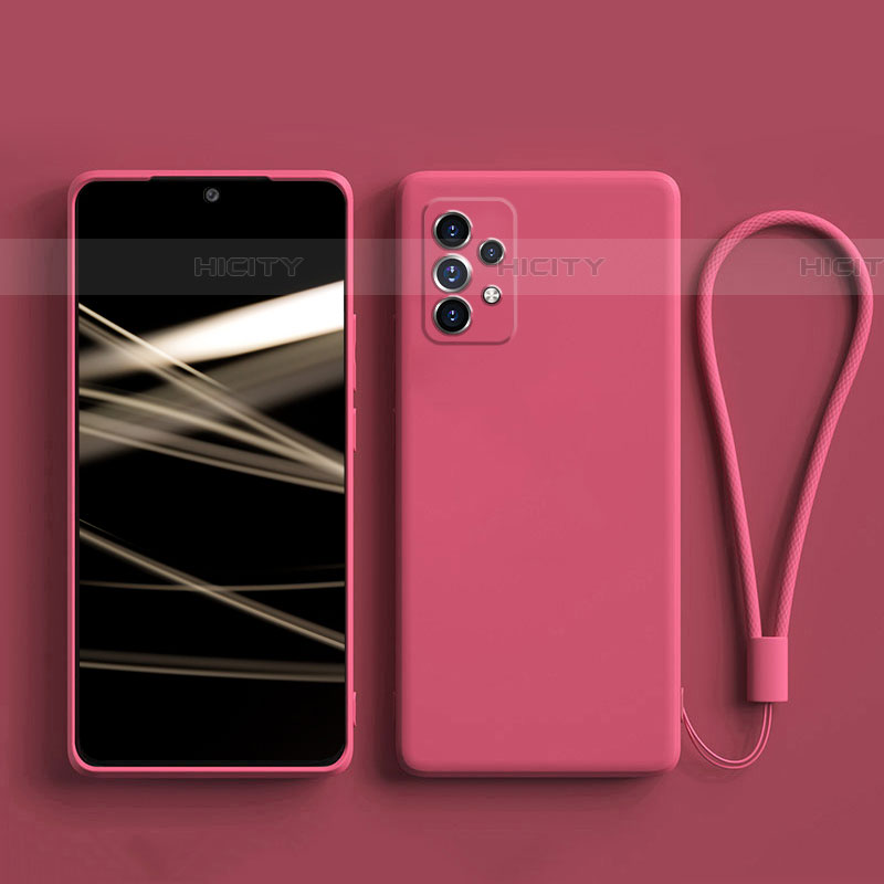 Custodia Silicone Ultra Sottile Morbida 360 Gradi Cover S02 per Samsung Galaxy A72 4G Rosa Caldo