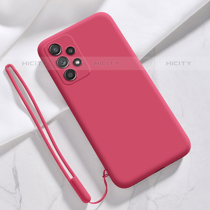 Custodia Silicone Ultra Sottile Morbida 360 Gradi Cover S02 per Samsung Galaxy M32 5G Rosa Caldo