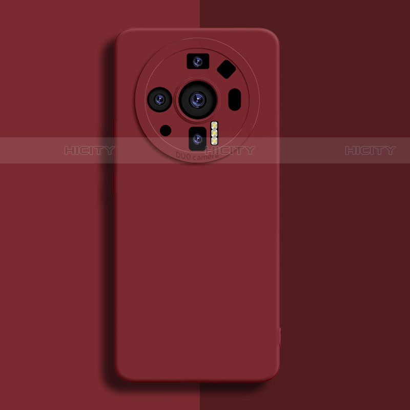 Custodia Silicone Ultra Sottile Morbida 360 Gradi Cover S02 per Xiaomi Mi 12 Ultra 5G Rosso Rosa