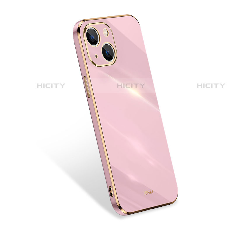 Custodia Silicone Ultra Sottile Morbida 360 Gradi Cover S03 per Apple iPhone 14 Oro Rosa