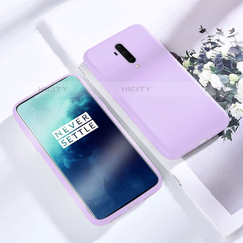 Custodia Silicone Ultra Sottile Morbida 360 Gradi Cover S03 per OnePlus 7T Pro Viola