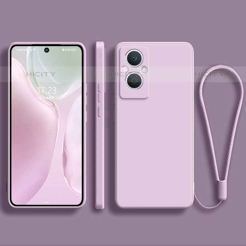 Custodia Silicone Ultra Sottile Morbida 360 Gradi Cover S03 per Oppo Reno7 Lite 5G Lavanda