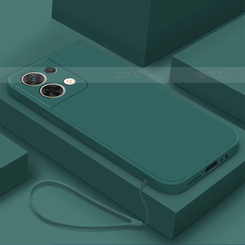 Custodia Silicone Ultra Sottile Morbida 360 Gradi Cover S03 per Oppo Reno8 5G Verde Notte