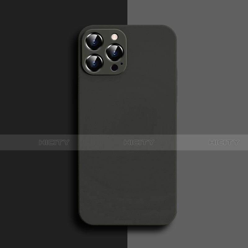 Custodia Silicone Ultra Sottile Morbida 360 Gradi Cover S04 per Apple iPhone 13 Pro Max Nero