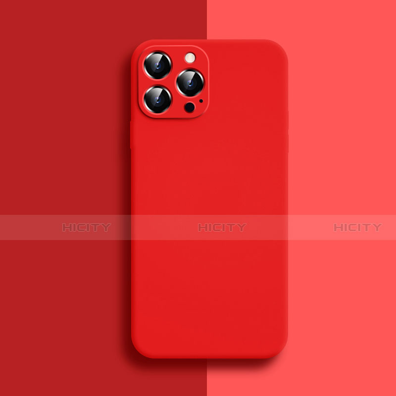 Custodia Silicone Ultra Sottile Morbida 360 Gradi Cover S04 per Apple iPhone 15 Pro Rosso