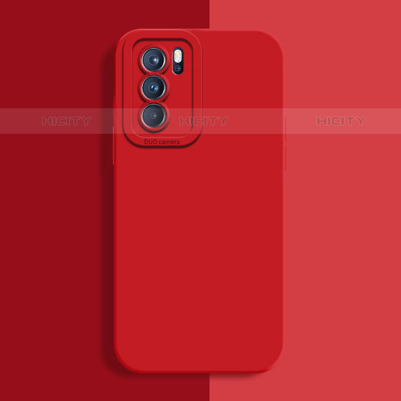 Custodia Silicone Ultra Sottile Morbida 360 Gradi Cover S04 per Oppo Reno6 5G Rosso