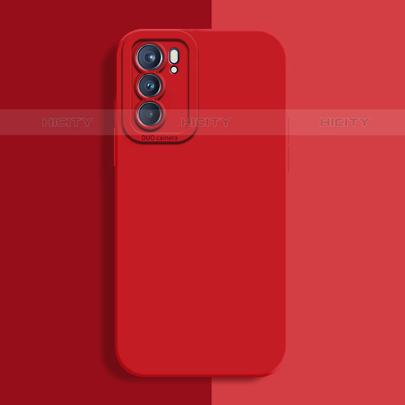 Custodia Silicone Ultra Sottile Morbida 360 Gradi Cover S04 per Oppo Reno6 Pro 5G India Rosso