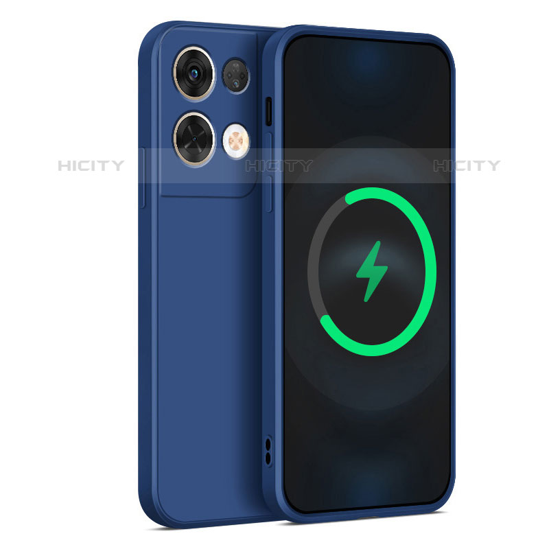 Custodia Silicone Ultra Sottile Morbida 360 Gradi Cover S04 per Oppo Reno8 Pro 5G Blu