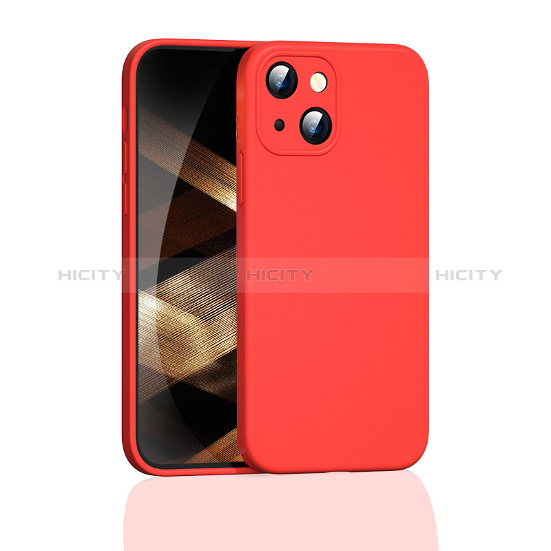 Custodia Silicone Ultra Sottile Morbida 360 Gradi Cover S05 per Apple iPhone 15 Rosso