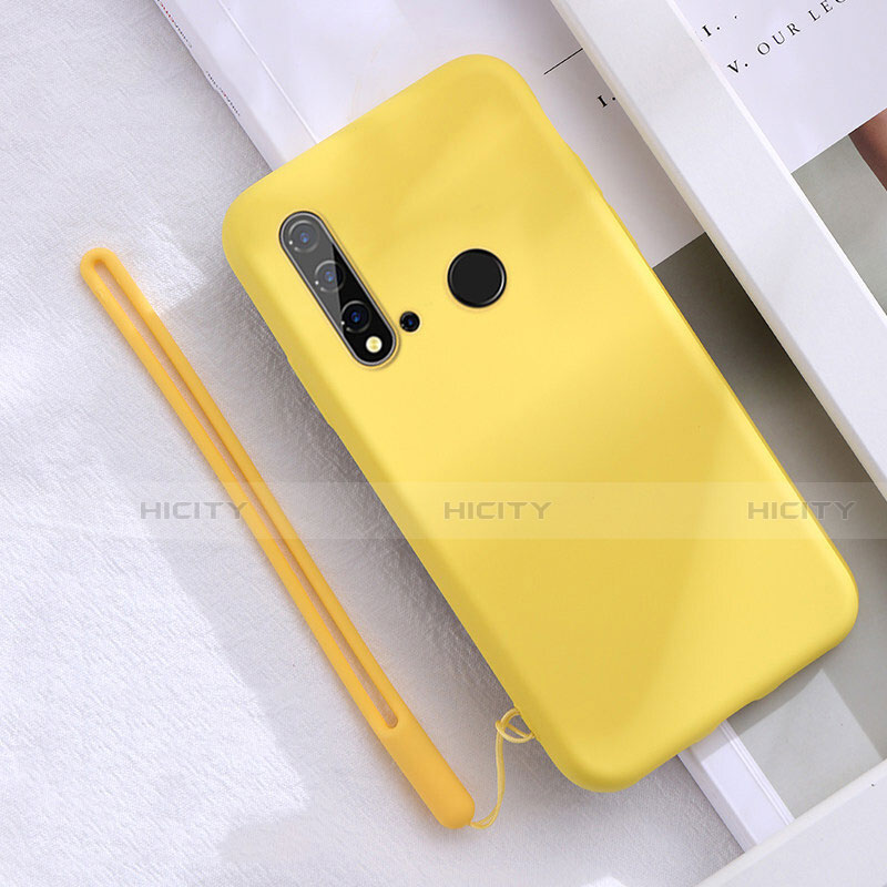 Custodia Silicone Ultra Sottile Morbida 360 Gradi Cover S05 per Huawei Nova 5i Giallo