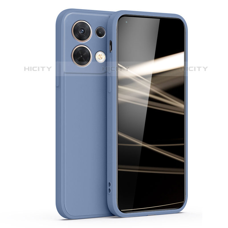 Custodia Silicone Ultra Sottile Morbida 360 Gradi Cover S05 per Oppo Reno8 Pro+ Plus 5G Grigio Lavanda