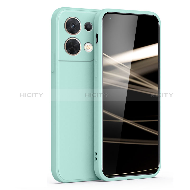 Custodia Silicone Ultra Sottile Morbida 360 Gradi Cover S05 per Oppo Reno9 Pro+ Plus 5G Ciano