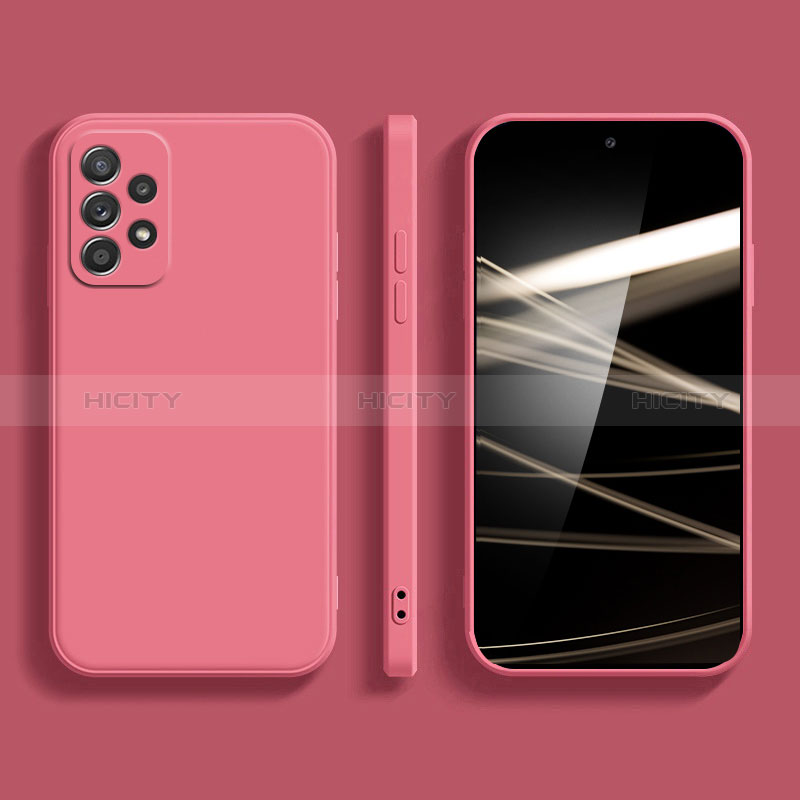 Custodia Silicone Ultra Sottile Morbida 360 Gradi Cover S05 per Samsung Galaxy A52s 5G Rosa Caldo