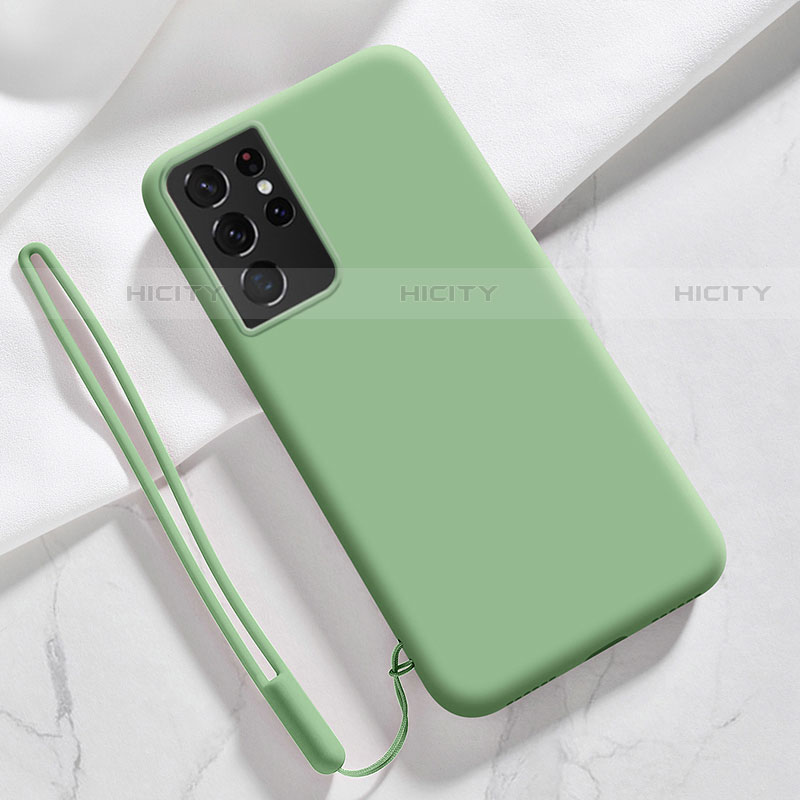 Custodia Silicone Ultra Sottile Morbida 360 Gradi Cover S05 per Samsung Galaxy S21 Ultra 5G Verde