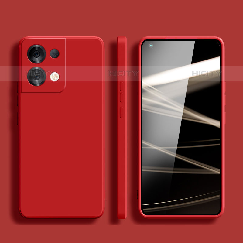 Custodia Silicone Ultra Sottile Morbida 360 Gradi Cover S06 per Oppo Reno8 5G Rosso