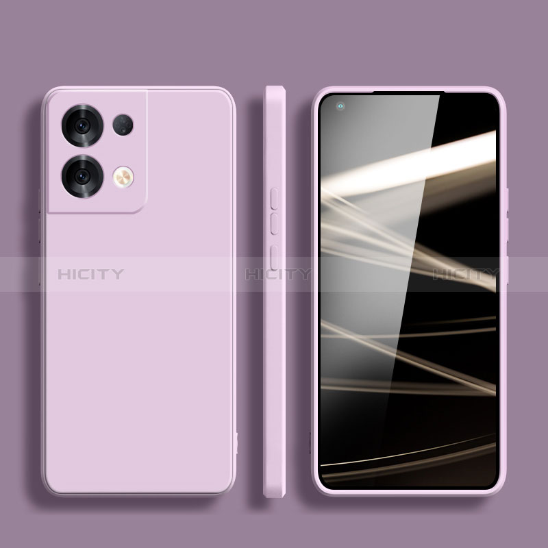 Custodia Silicone Ultra Sottile Morbida 360 Gradi Cover S06 per Oppo Reno9 Pro+ Plus 5G Lavanda