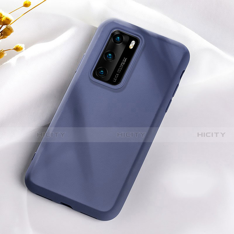 Custodia Silicone Ultra Sottile Morbida 360 Gradi Cover S07 per Huawei P40 Blu