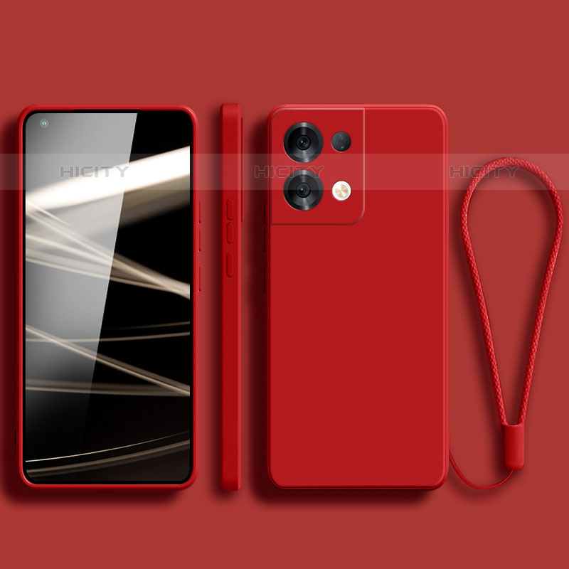 Custodia Silicone Ultra Sottile Morbida 360 Gradi Cover S07 per Oppo Reno8 Pro+ Plus 5G Rosso