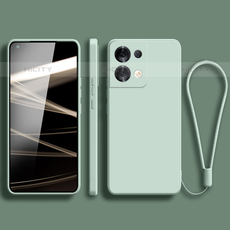 Custodia Silicone Ultra Sottile Morbida 360 Gradi Cover S07 per Oppo Reno8 Pro+ Plus 5G Verde Pastello