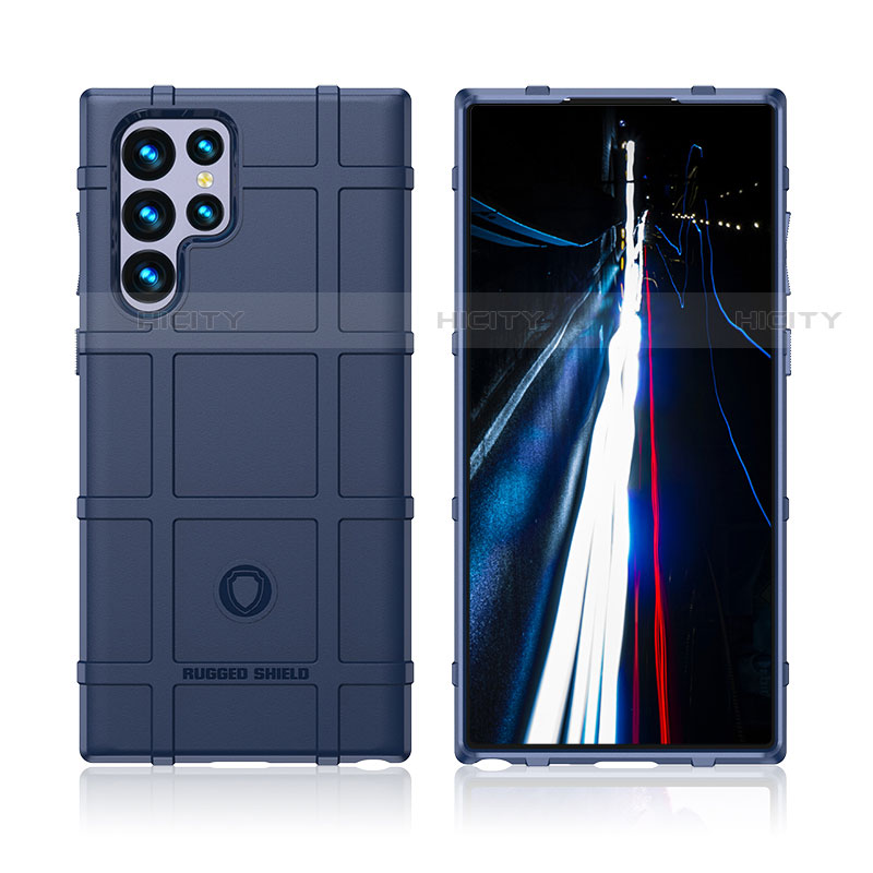 Custodia Silicone Ultra Sottile Morbida 360 Gradi Cover S07 per Samsung Galaxy S21 Ultra 5G Blu
