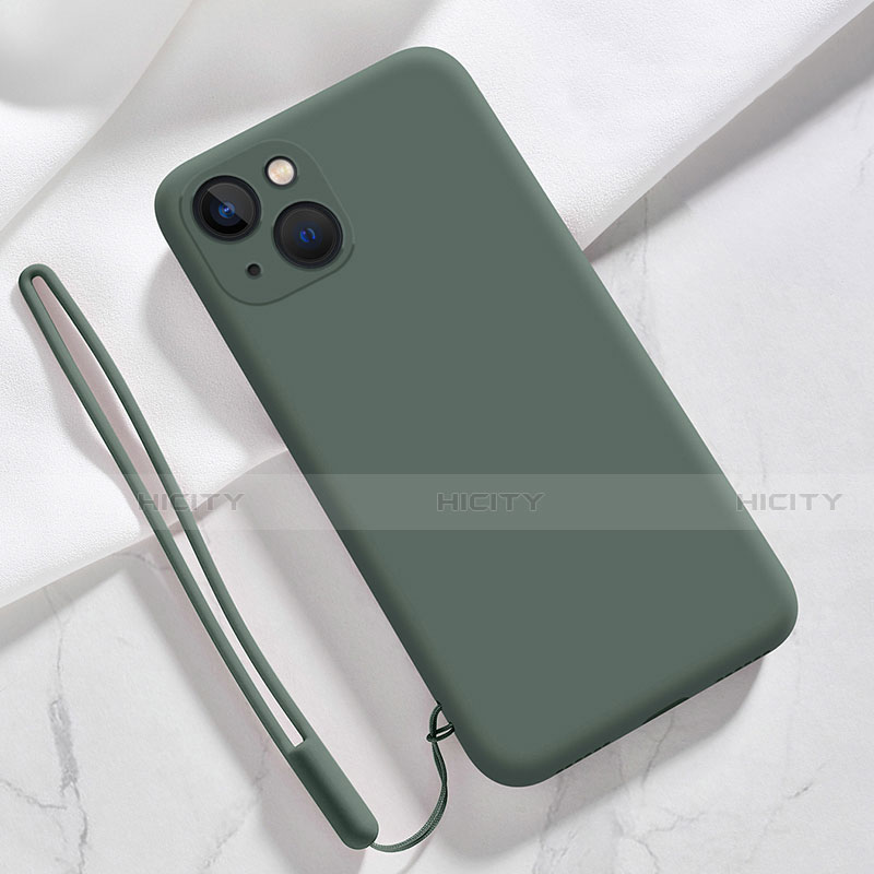 Custodia Silicone Ultra Sottile Morbida 360 Gradi Cover S08 per Apple iPhone 13 Mini Verde